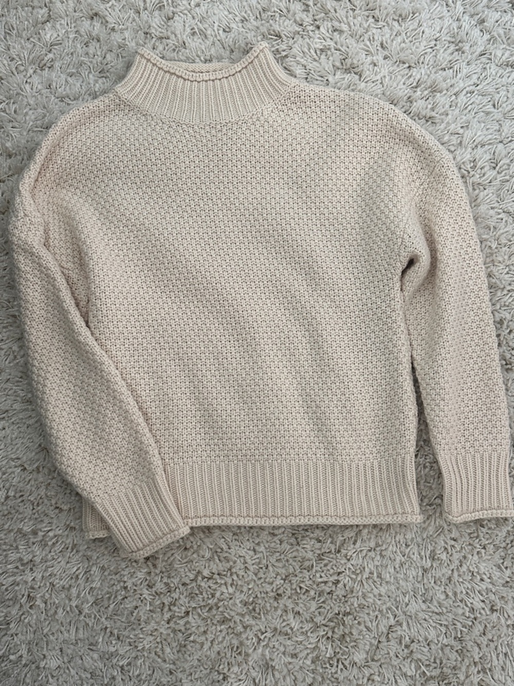Classic Cream Textured Knit Sweater - Women